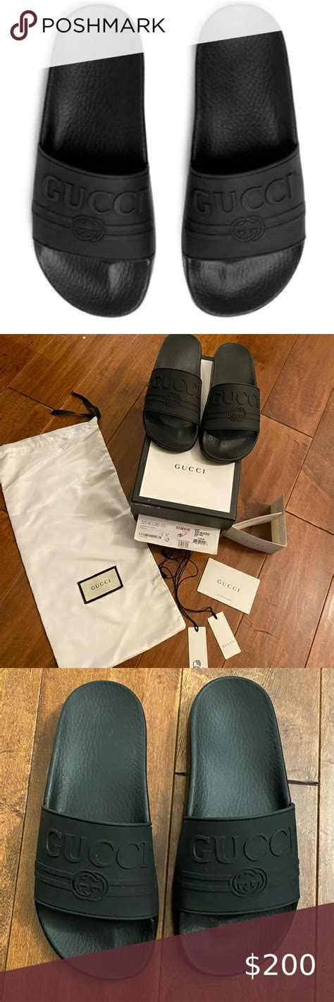 gucci black pool slides|best deals on Gucci slides.